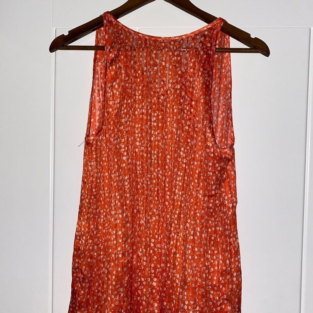 Women Sleeveless Semi Sheer Blouse Fairy‎ Cottagecore Prairie V-Neck Medium - Picture 3 of 5